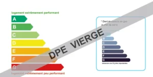 Diagnostic de performance énergétique vierge indiquant l'absence de données sur la consommation énergétique et les émissions de CO₂ du logement