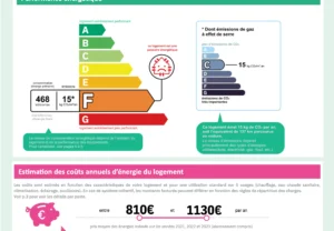 DPE. Diagnostic de performance énergétique du studio à vendre Paris 18 Abbesses classé F avec estimation des coûts annuels